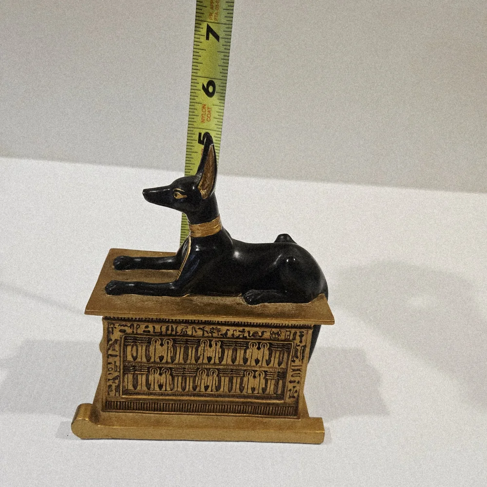 Summit Collection Laying Anubis Egyptian God Statue Figurine Black Gold